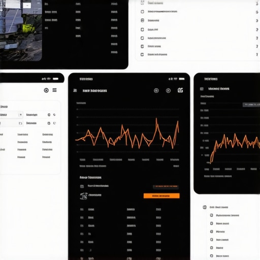 Advanced Energy Management System Dashboard A sleek digital interface showing real-time data and controls for off-grid solar energy management.